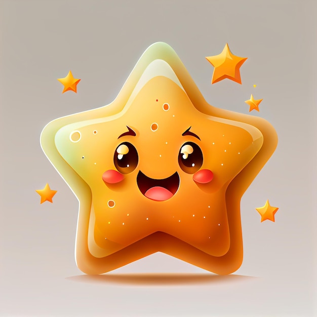 Abstract cartoon star illustration with isolated
background