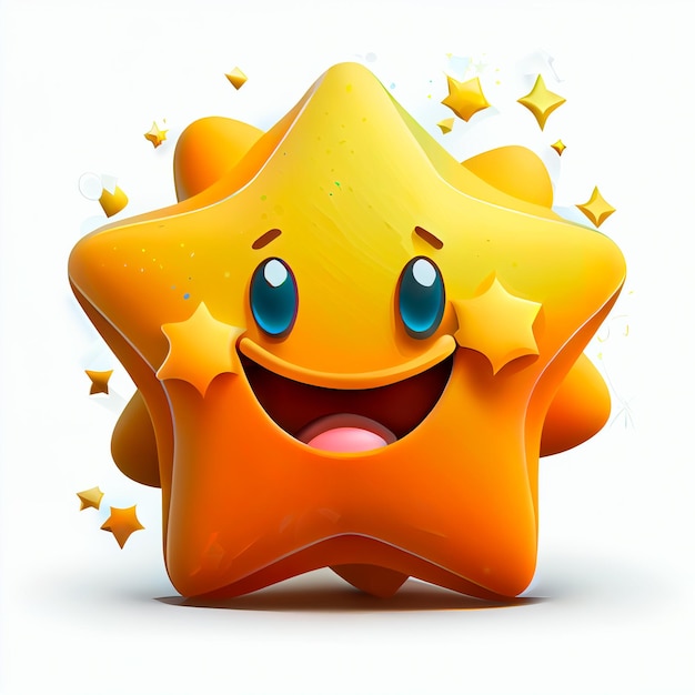 Abstract cartoon star illustration with isolated background