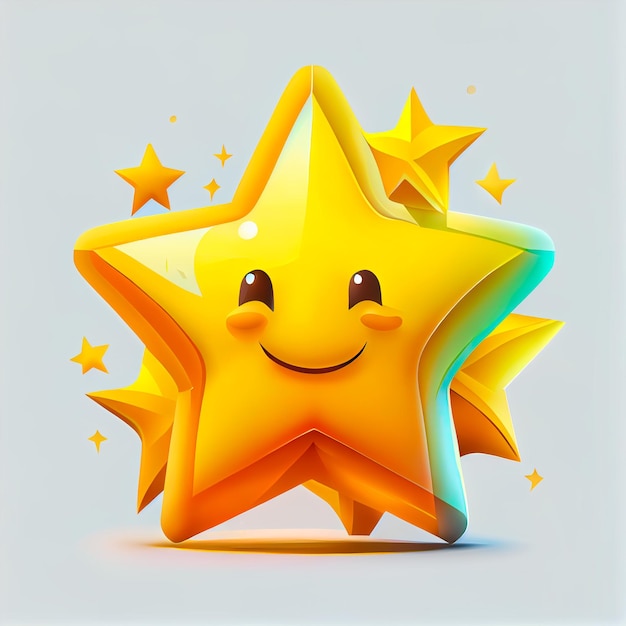 Abstract cartoon star illustration with isolated\
background