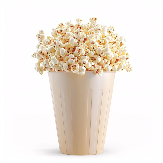 Фото Абстрактный попкорн в стиле мультфильма 3d рендеринг попкорна 3d икона