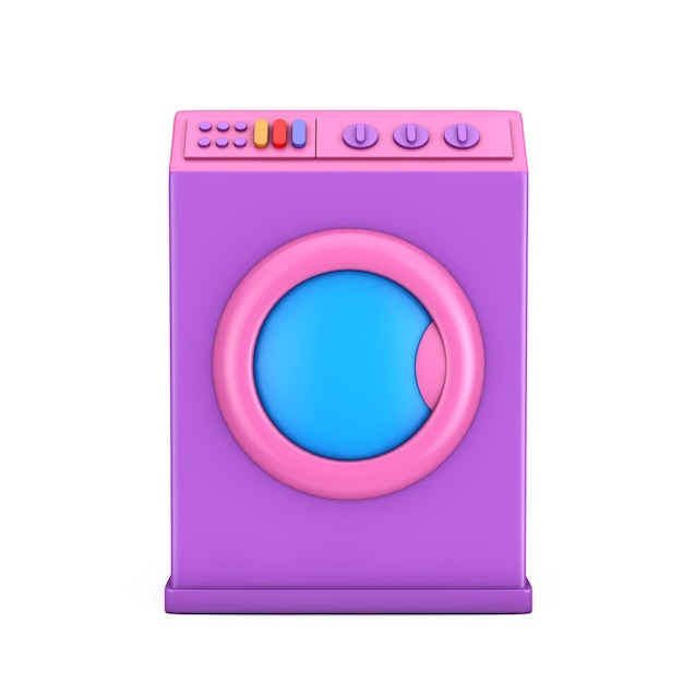 Abstract Cartoon Washing Machine Web Icon Sign 3d Rendering