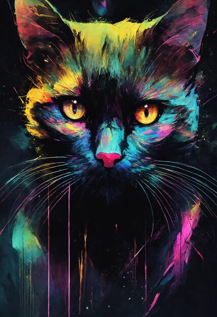 Photo abstract cat art