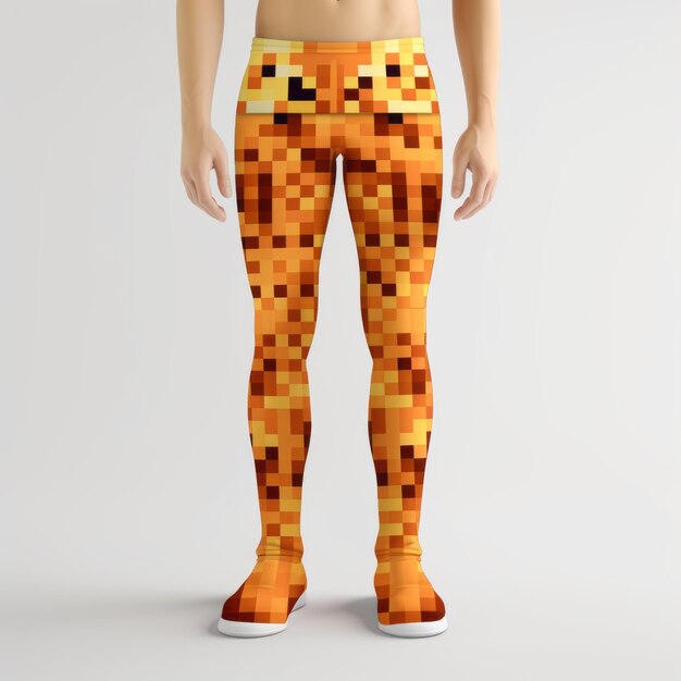 Abstract Cats Leggings Pixelated 8bit Minecraft stijl voor mannen