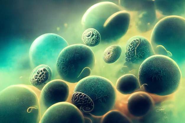 Abstract cells in mitosis or multiplication of cells\
illustration