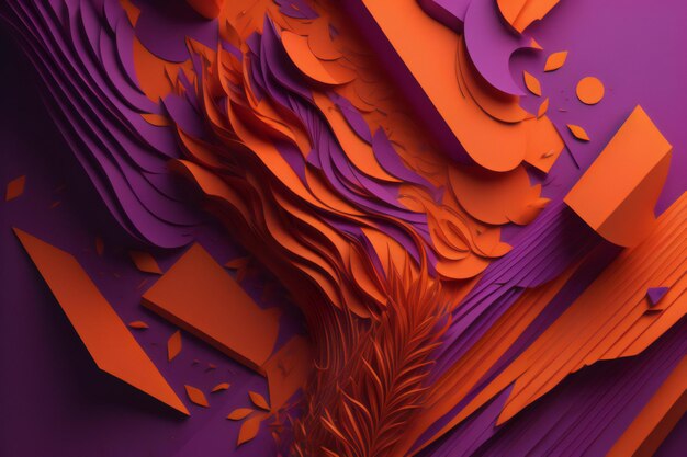 Abstract chaotic wavy surface Creative background design with vibrant colors generative ai