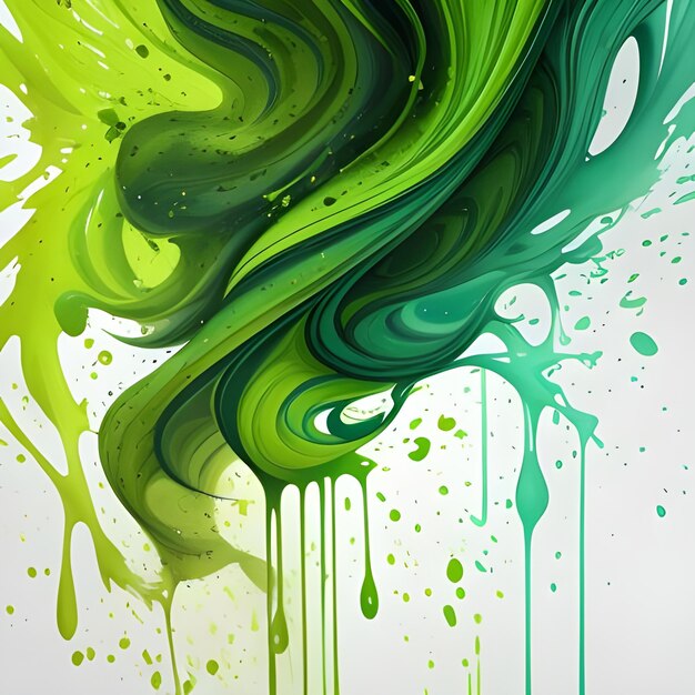 Abstract chartreuse green color watercolor beautiful smoke and splash realistic texture