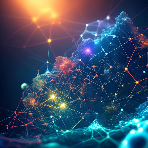 Abstract Chemie hightech technologie wetenschap internet achtergrond generatieve ai illustratie