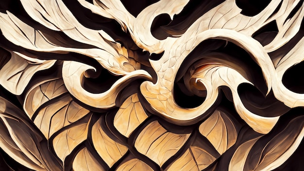 Abstract chinese dragon shape illustration background 3D illustration