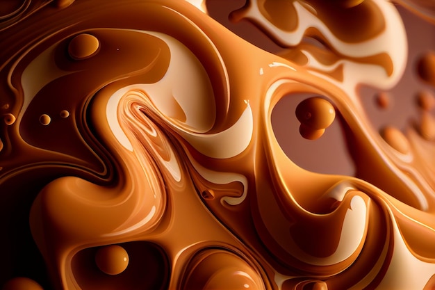 抽象的なチョコレート コーヒー クリーム液体テクスチャ パターン