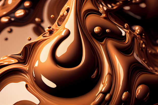 Абстрактный шоколадно-кофейный крем Жидкая текстура