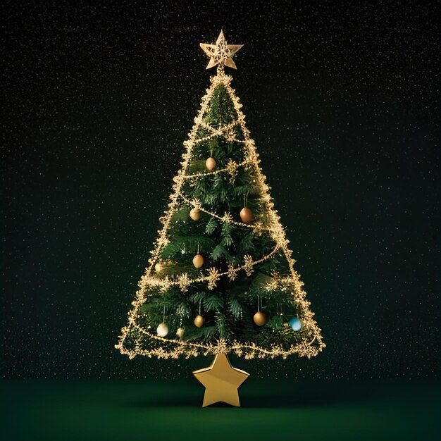 クリスマス ツリーの装飾で作られた抽象的なクリスマスの背景