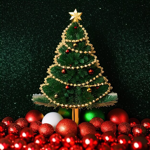 Photo abstract christmas background made of christmas tree decorations