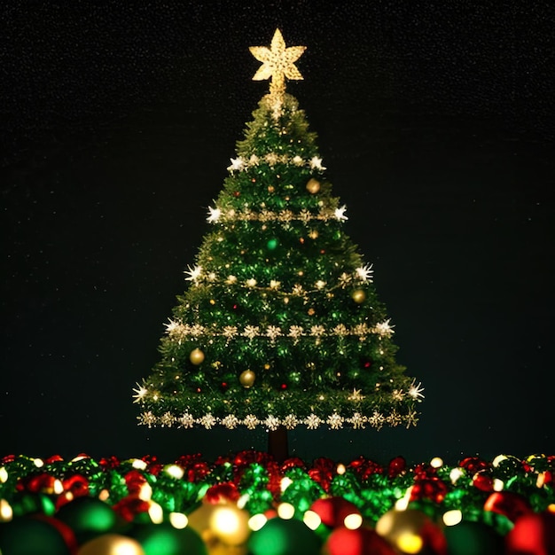 Photo abstract christmas background made of christmas tree decorations