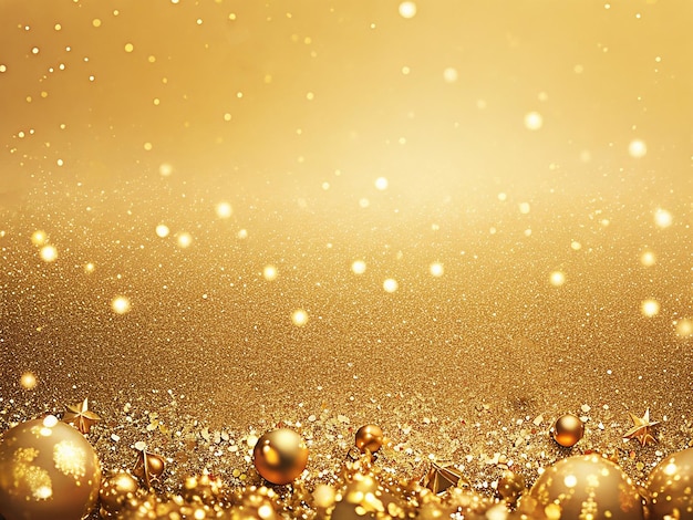 Abstract Christmas background with Christmas trees and bokeh golden gradient