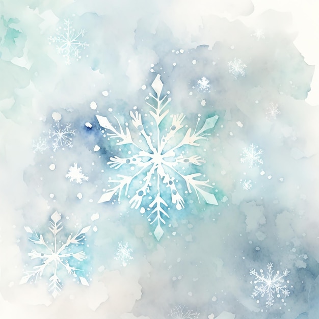 Abstract Christmas delicate watercolor background with abstract snowflakes 3d illustration