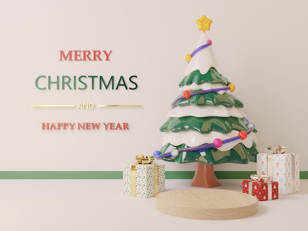 Abstract Christmas festival Background Christmas wallpaper 3d Render illustration