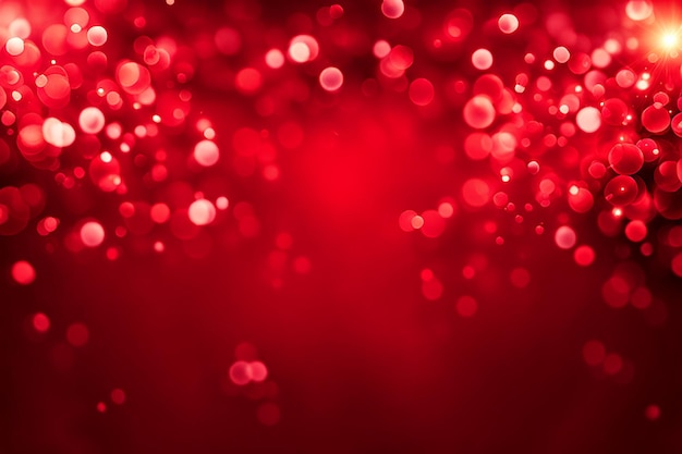 Абстрактный рождественский и новогодний фон блестящие золотисто-красно-голубые огни с боке для любого дизайна