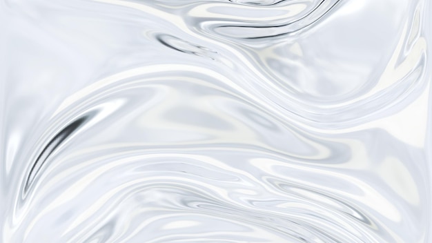 Abstract Chrome background glass wave Shimmering texture 3d render Crystalline liquid glossy glass liquid silk Plastic design element for banner background wallpaper