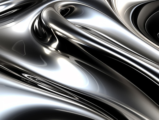 Abstract chrome background liquid metal sleek and shiny