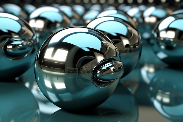 Abstract chrome spheres with dynamic energy