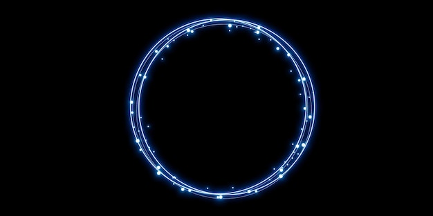 Abstract circle blue glow curve background sparkle 3d illustration