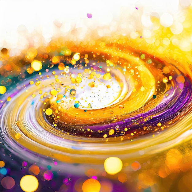 Abstract circle liquid motion flow explosion Curved wave colorful pattern with paint drops