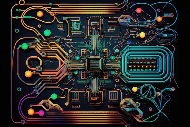 Abstract circuit cyberspace technology design Generative Ai