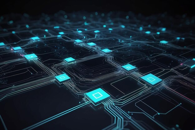 abstract circuit networking blockchain concept achtergrond