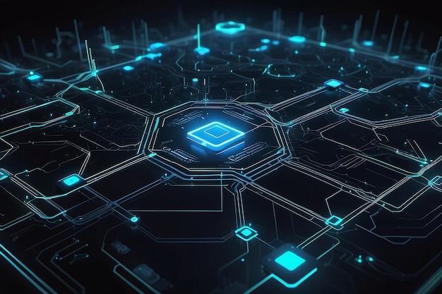 abstract circuit networking blockchain concept achtergrond