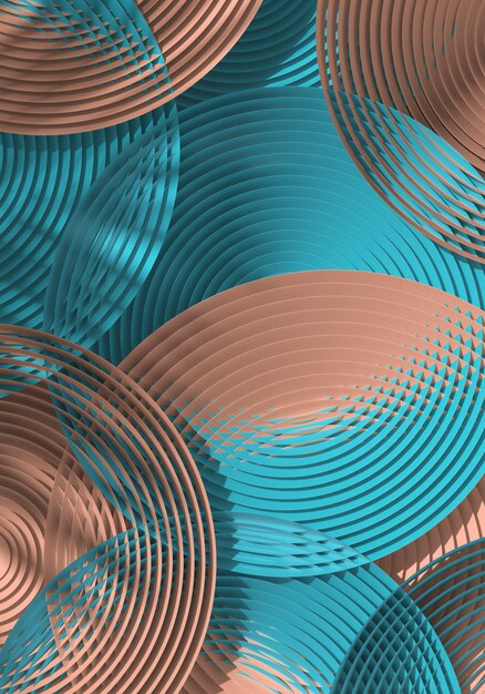 Photo abstract circular colorful subtle geometric pattern. 3d rendering illustration.