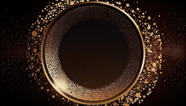 Abstract Circular Golden Glitter Background