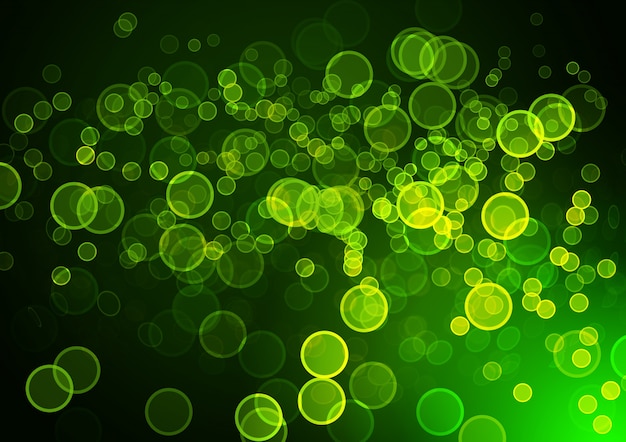 Abstract circular green bokeh background. Graphic resources design template. 