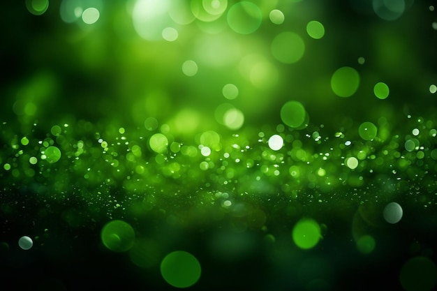 Abstract circular green bokeh background