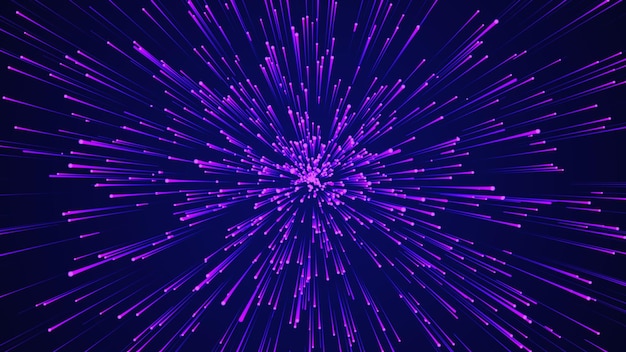 Abstract cirkelvormige snelheid achtergrond Starburst dynamische lijnen patroon Abstract gegevensstroom achtergrond 3D-rendering