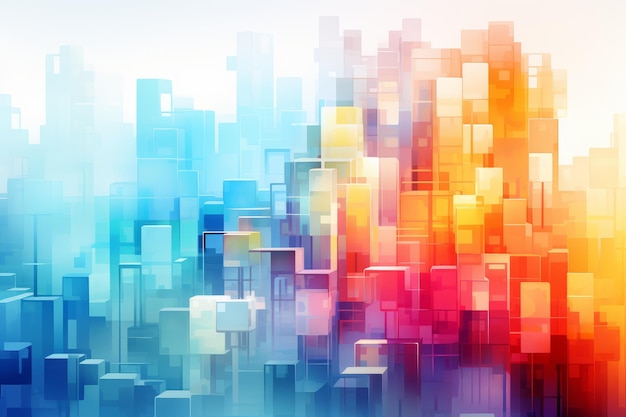 abstract city background with colorful buildings