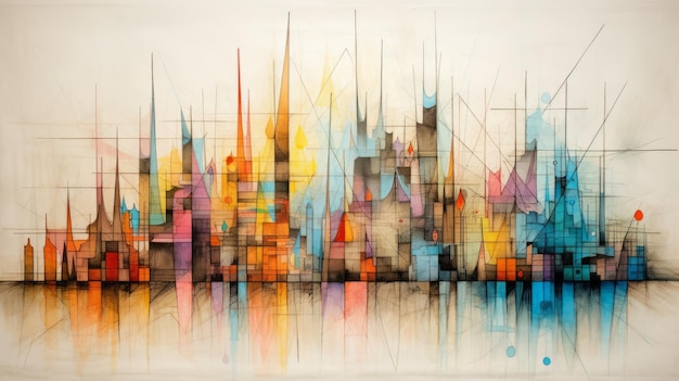 Abstract Cityscape A Vibrant Exploration Of Color And Form