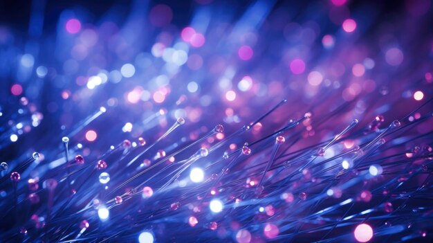 Abstract closeup of fiber optics light for background