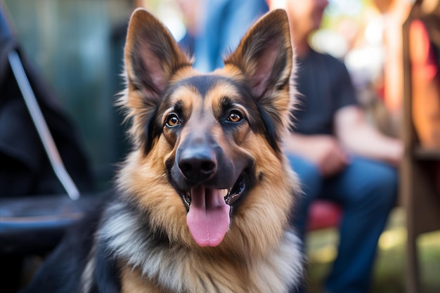 Abstract closeup illustration of German Shepherd muzzle and veterinary clinic