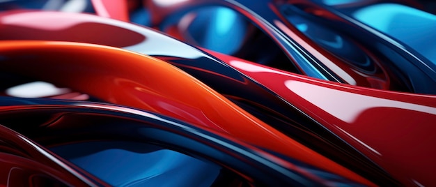 Foto abstract closeup con vibranti sfumature blu e rosso