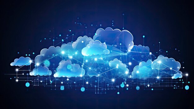 Abstract cloud computing technology concept