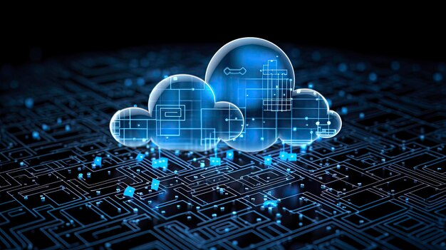 Photo abstract cloud computing technology concept