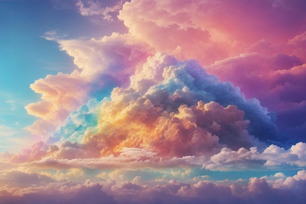 Abstract cloud concept gentle rainbow color clouds ai generative