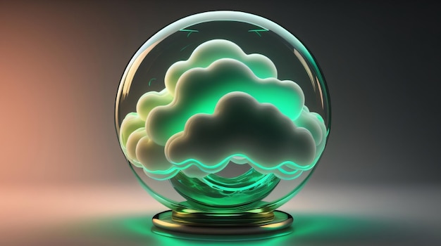 Abstract cloud illuminated with neon light 3d rendering background