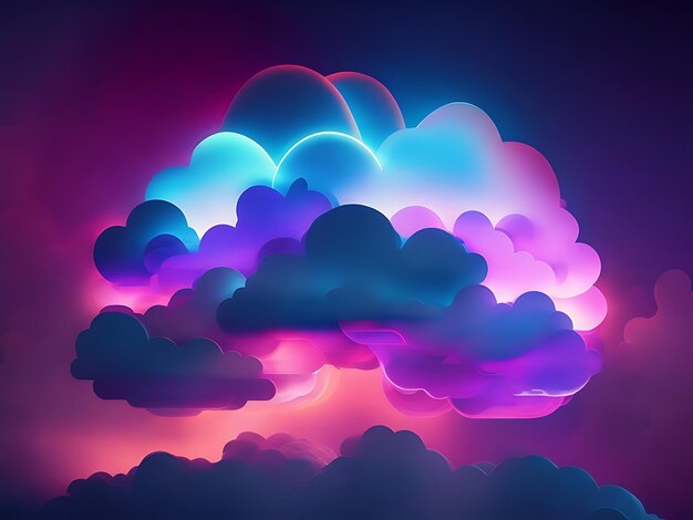 Abstract cloud illuminated with neon light wallpaper