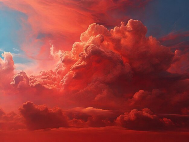 Photo abstract cloud between red haze