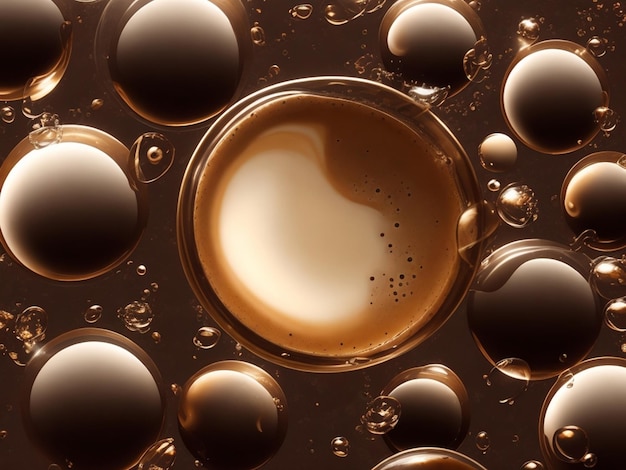 Abstract coffee background with bubbles