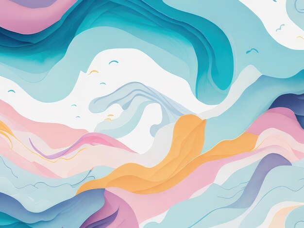 Abstract coloful waves wallpaper