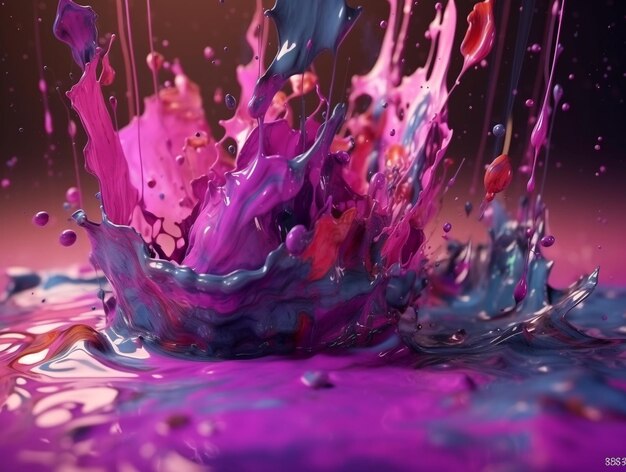 Abstract color composition with splashes