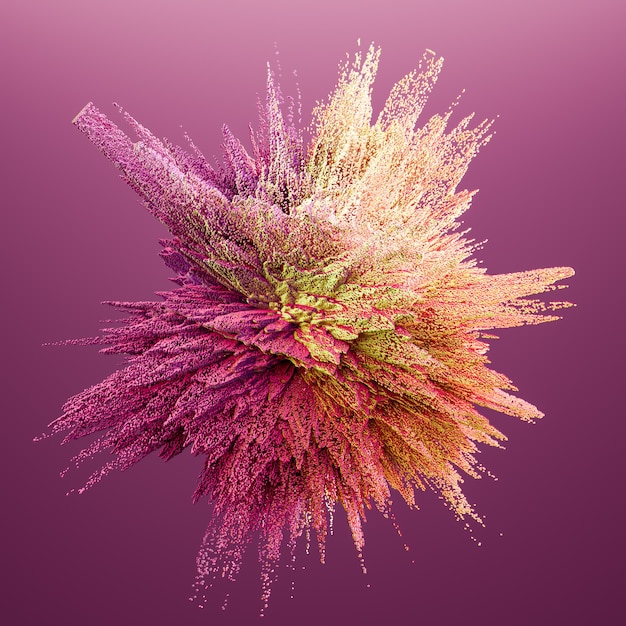 Фото Абстрактный цветной взрыв. 3d иллюстрации, 3d-рендеринг.