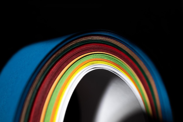 Abstract color rainbow strip curl line paper background